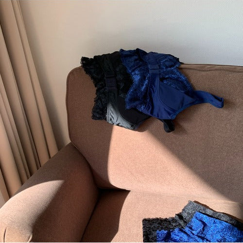 バストケアナイトブラ&痩せ見えシェイプアップレースショーツセット 90LG-04-0004set