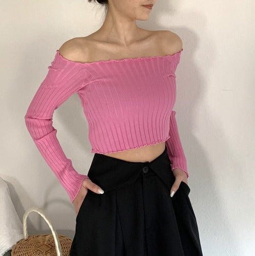 2wayネックメロウリブトップス 9001007