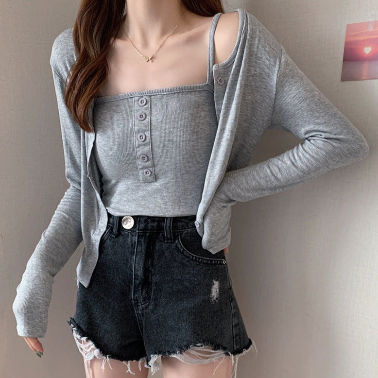 ショート丈キャミ/カーディガンセット 9000908