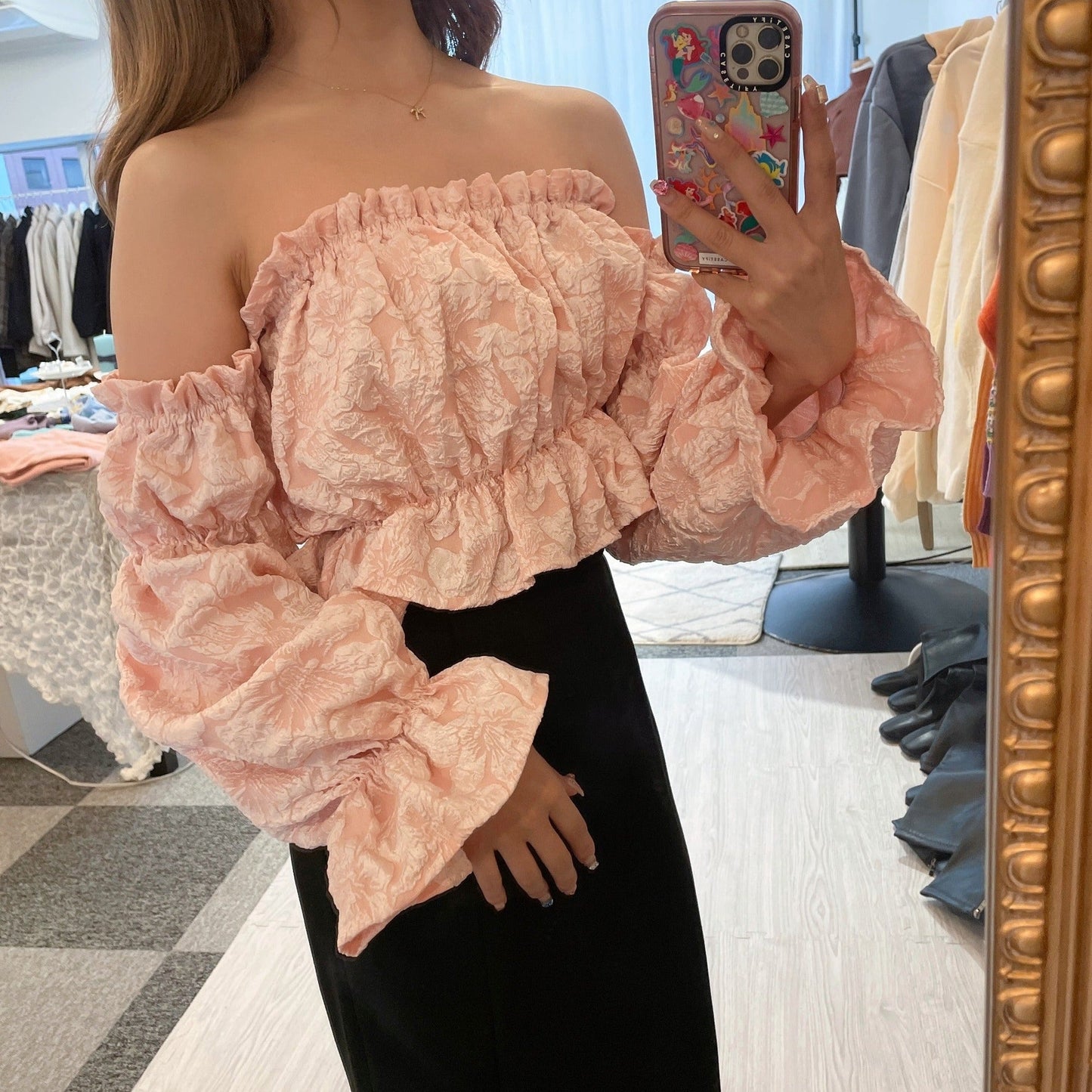 オフショルブラウス 0000483