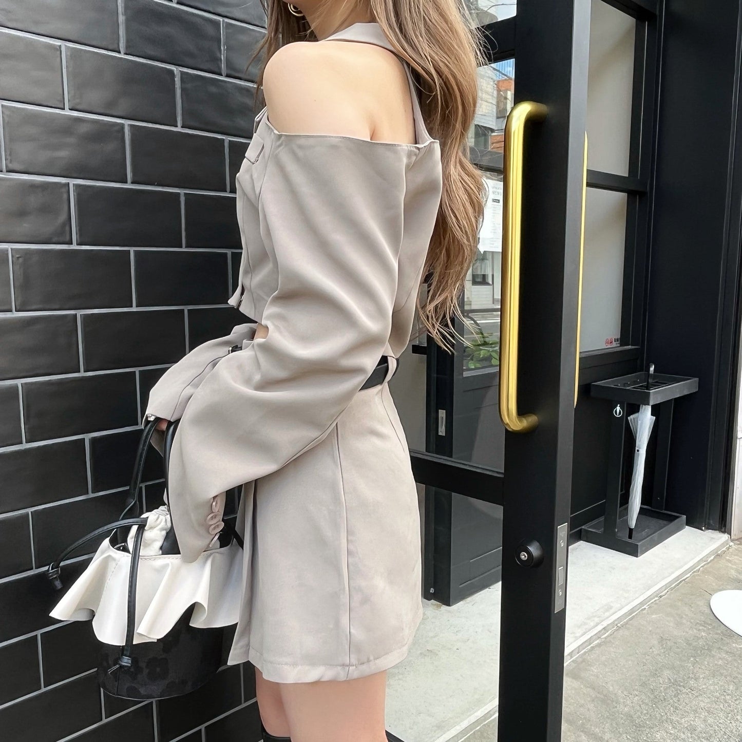 肩あきジャケットセットアップ 0000496