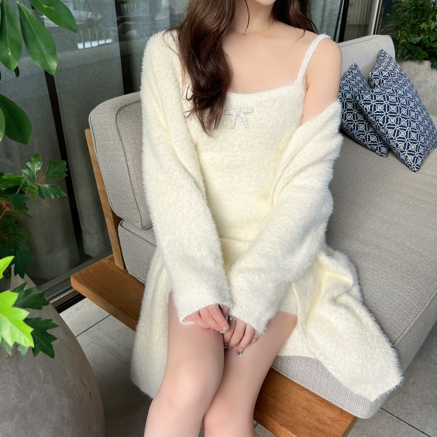 シャギーリボンキャミセット 0000535