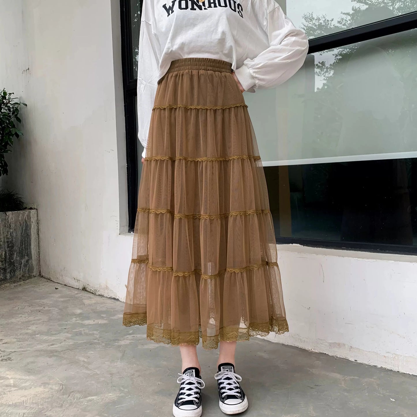 チュールティアードスカート 9000849