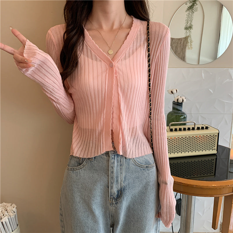 8colorシースルーカーディガン 0000798