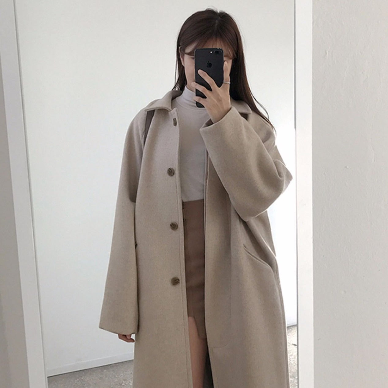 2colorステンカラーロングコート 0000512