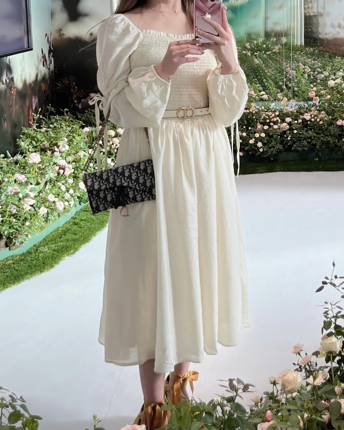 シフォンシャーリングワンピース 0000605