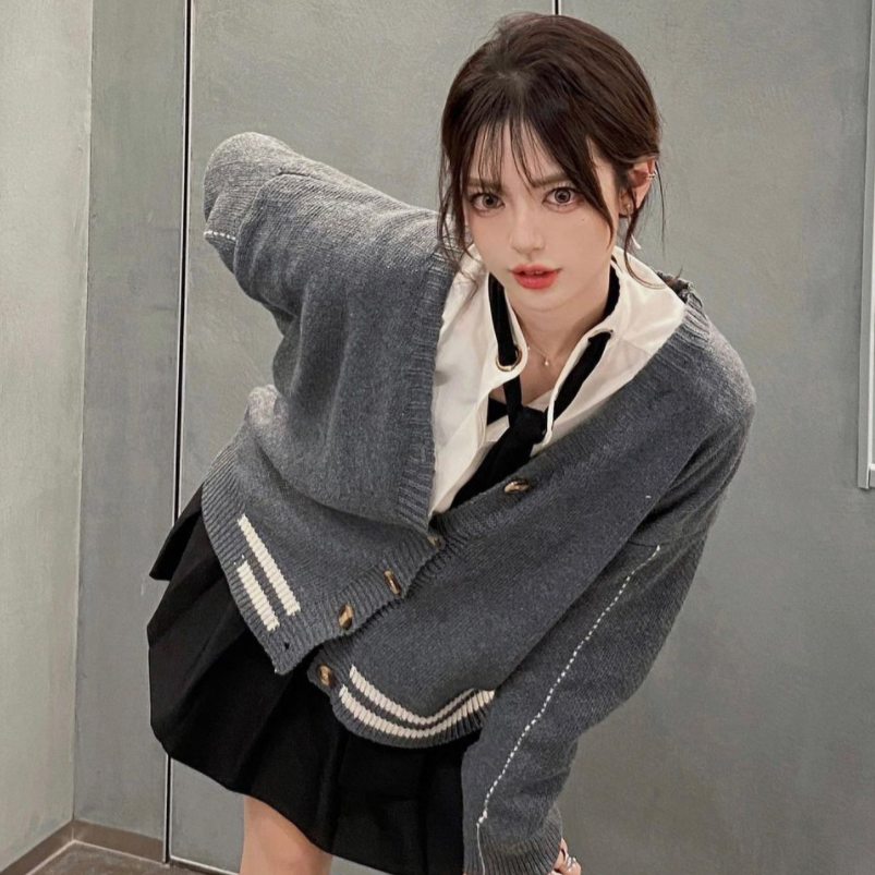 2colorアンダーラインVネックカーディガン 0000442