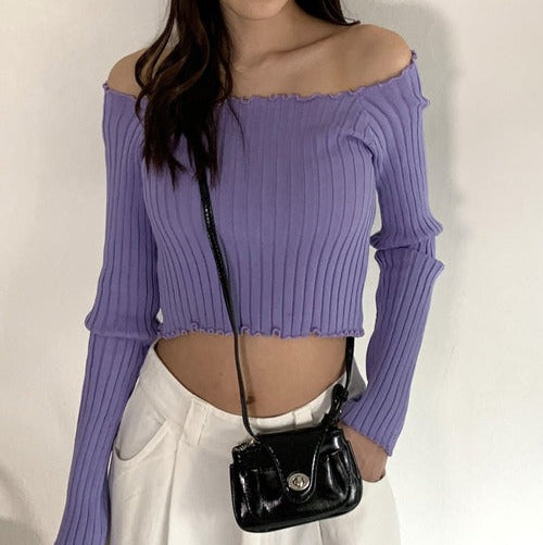 2wayネックメロウリブトップス 9001007