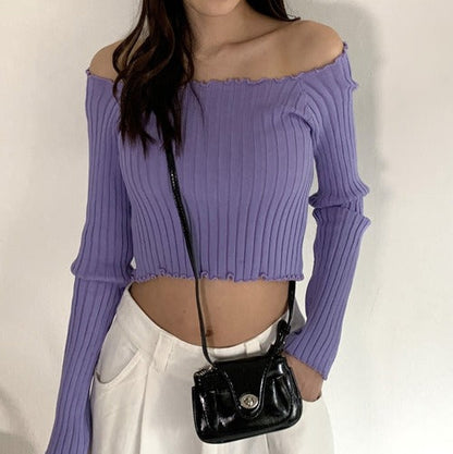 2wayネックメロウリブトップス 9001007