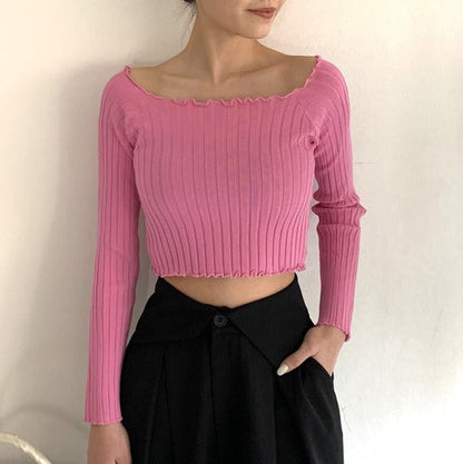 2wayネックメロウリブトップス 9001007