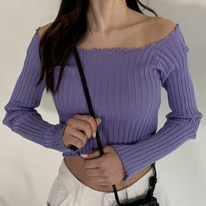 2wayネックメロウリブトップス 9001007