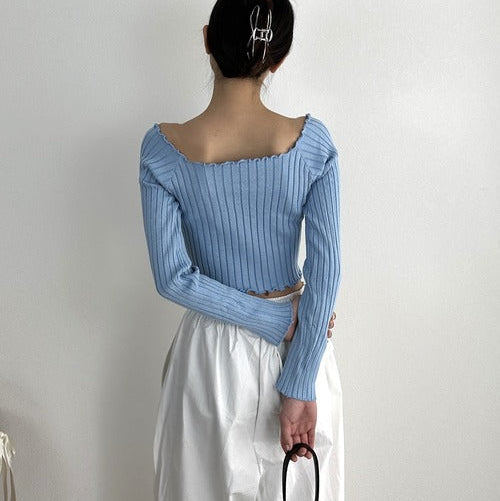 2wayネックメロウリブトップス 9001007