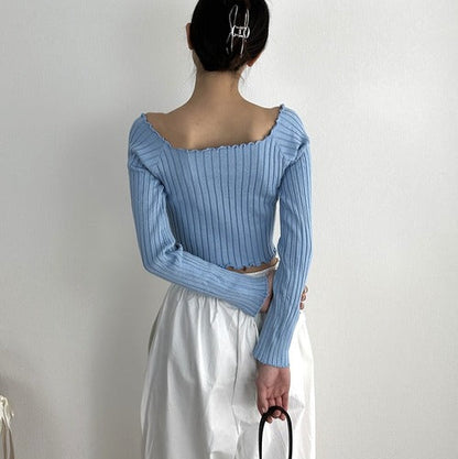 2wayネックメロウリブトップス 9001007