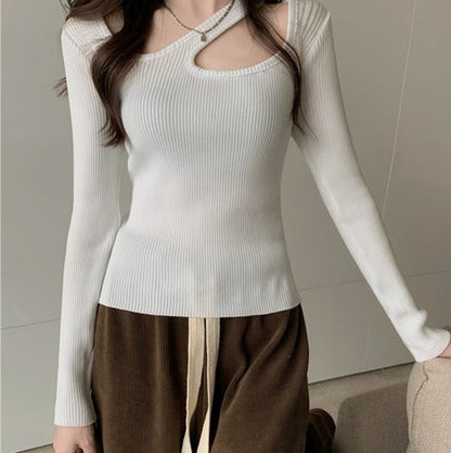 アシンメトリーリブニットトップス 9001016