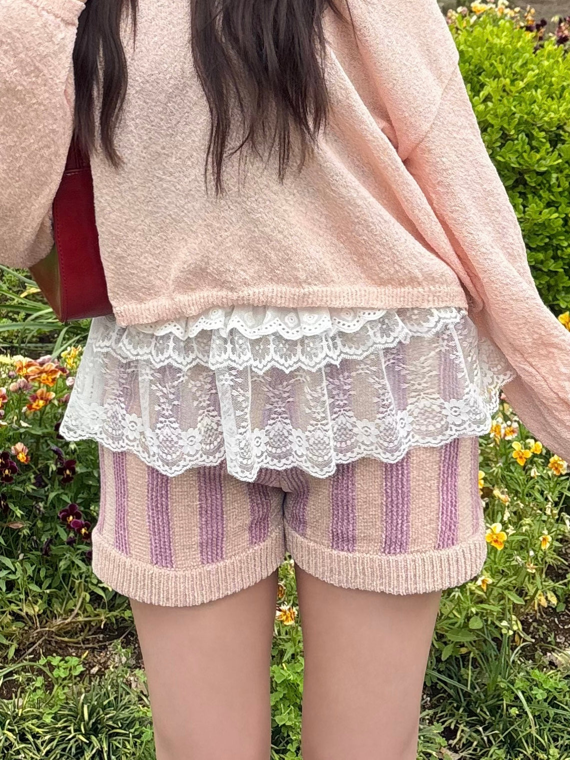 ストライプラメモールショートパンツ 9001250