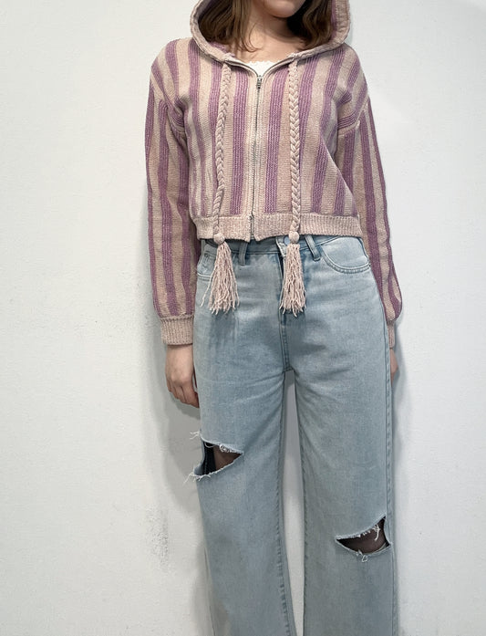 ストライプラメモールトップス 9001248