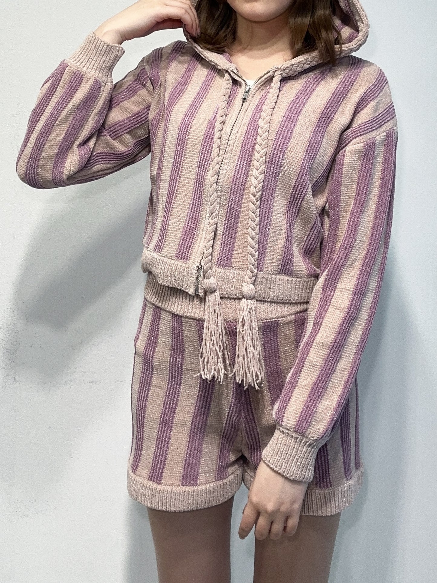 ストライプラメモールトップス 9001248