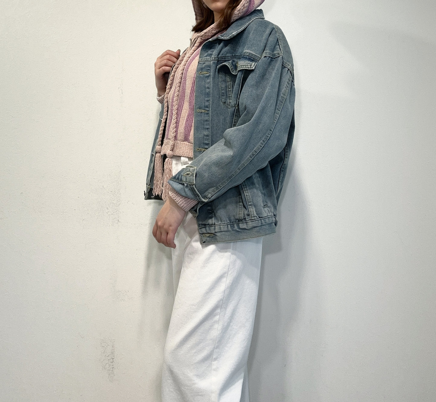 ストライプラメモールトップス 9001248